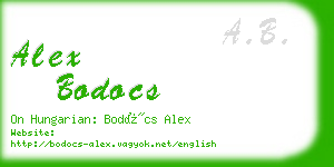 alex bodocs business card